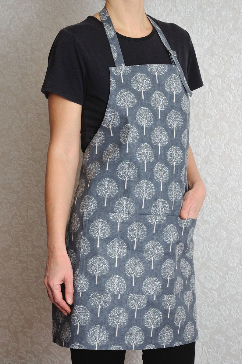 Apron for women Linen Cotton Apron Tree of life fabric Apron Cute Apron Crafter Gift Pinafore Housewarming gift New home gift for wife gift image 6