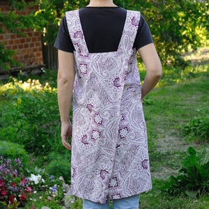 Wife gift for wife Apron dress Square Cross Back Apron Full apron Pinafore Apron No tie apron Cotton apron Kitchen apron Mother gift for mom image 3