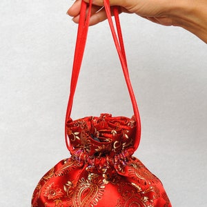 Drawstring small bag Drawstring Jewelry tote Travel Gift Beauty Gift Bag Party favor bags Candy bag Sweet bag Jewelry pouch gift for girls image 3