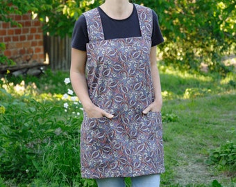 Kaffee Geschenk Hausfrau Geschenk Gastgeberin Geschenk für Frau Schürze Kleid Quadrat Kreuz Rückseite Voll Schürze Pinafore Keine Krawatten schürze Küchen schürze Taschen