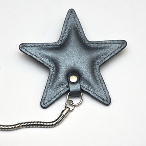 Leather keyring star purse charm star key chain leather keychain for women bag charm gift for women charm for bag on clip zipper fastener image 4