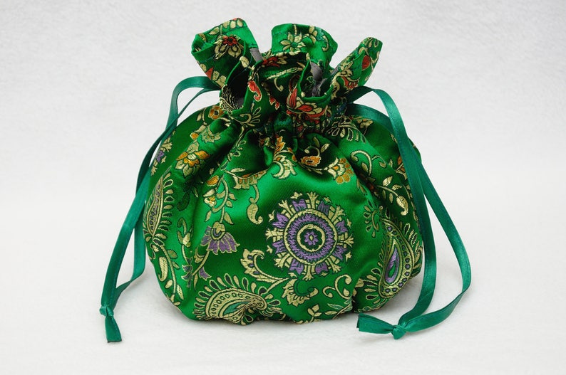 Drawstring small bag Drawstring Jewelry tote Travel Gift Beauty Gift Bag Party favor bags Candy bag Sweet bag Jewelry pouch gift for girls Green