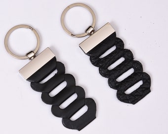 Boyfriend Coworker Gift Mens Leather Keychain key chain key fob Key Ring Black Leather Key Chain Key holder Mens gift|for|him Brother gift