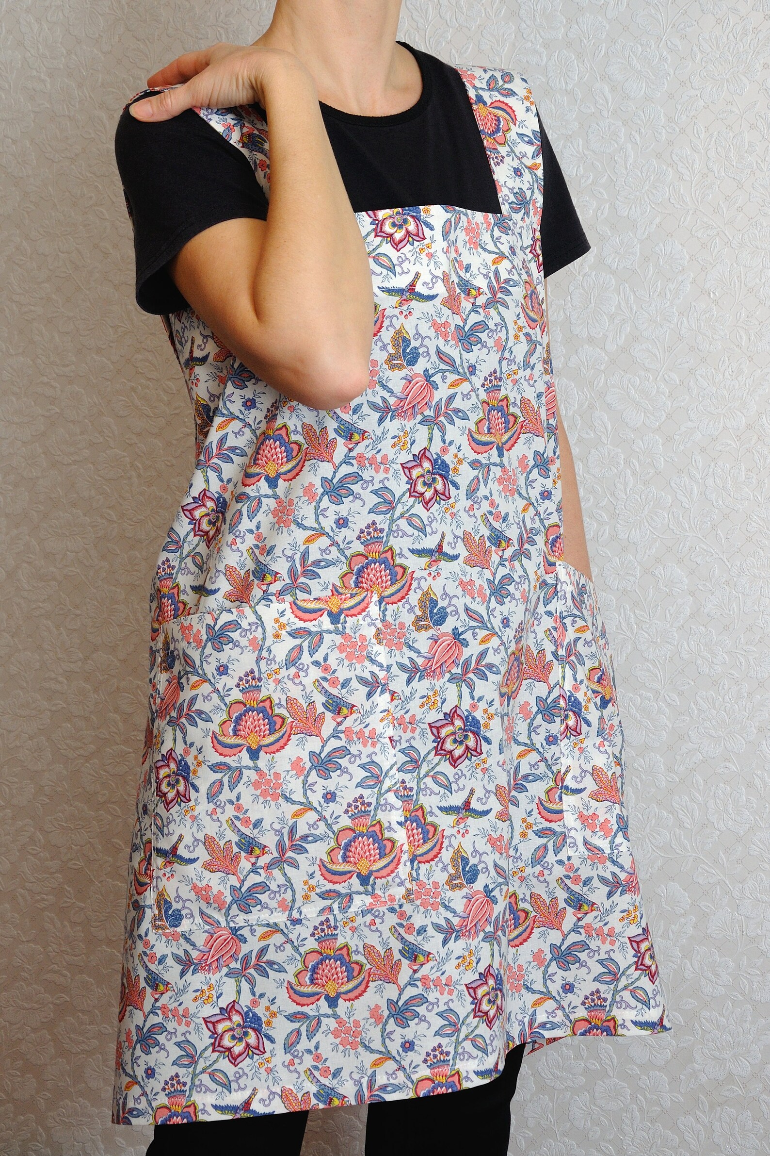 Apron Dress Japanese Square Cross Back Full Apron Pinafore No Etsy