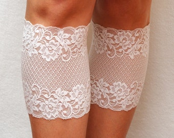 girlfriend gift for her white lace cuffs womens lace boot cuffs lace boot socks Stretch Lace Boot toppers Wide Boot cover lace leg warmers