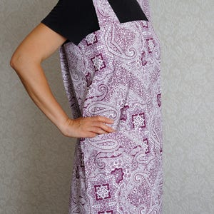 Wife gift for wife Apron dress Square Cross Back Apron Full apron Pinafore Apron No tie apron Cotton apron Kitchen apron Mother gift for mom imagem 8