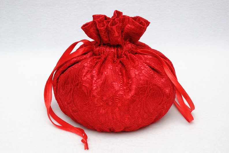 Drawstring Candy bag for Sweets bag Jewelry bag Travel Tote Fabric Pouch Fabric Bag Bath Tote Cosmetic Bag Womens Bath Bag Sister Gift Bag Red