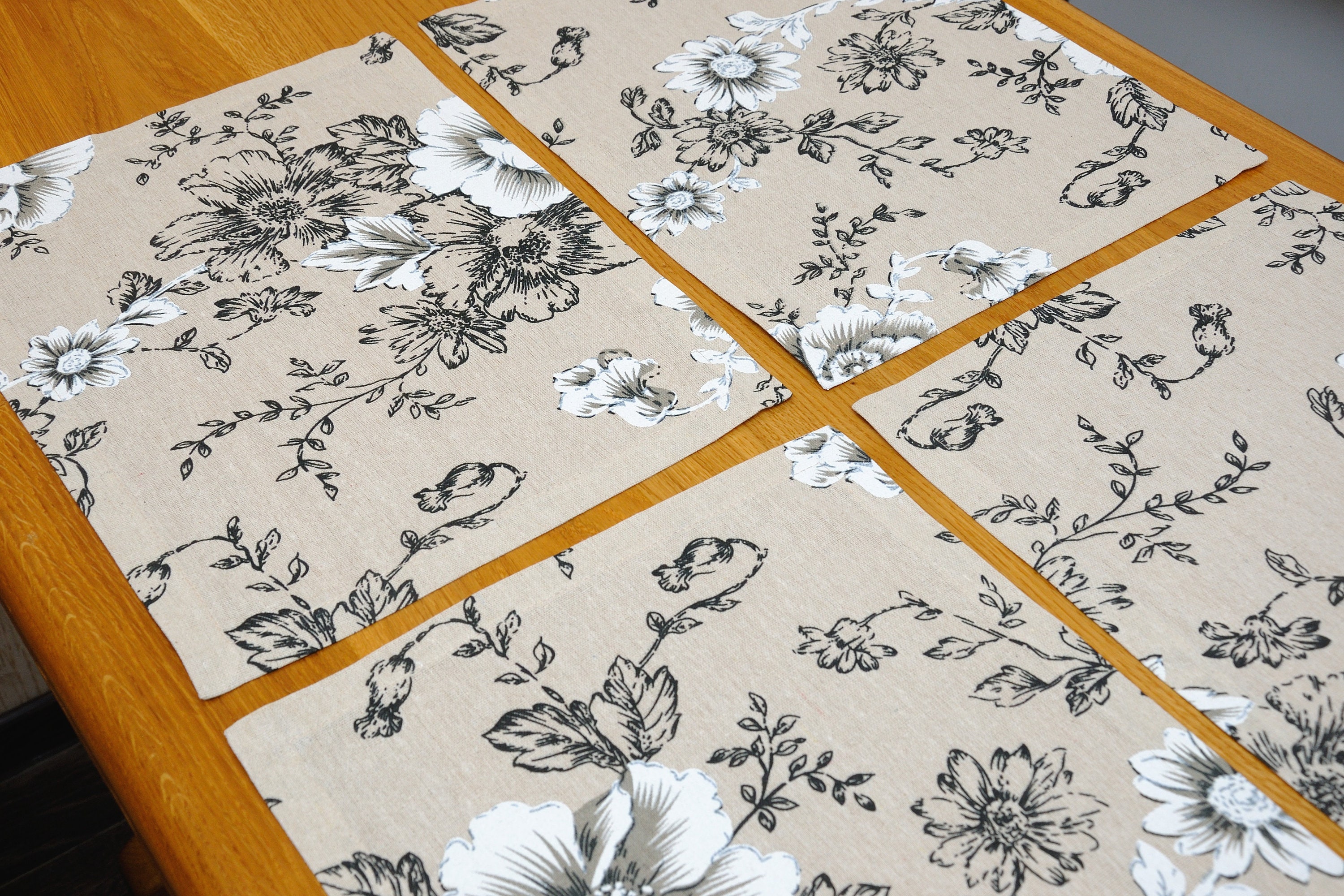 Cotton linen placemat table placemat set beige kitchen place Etsy