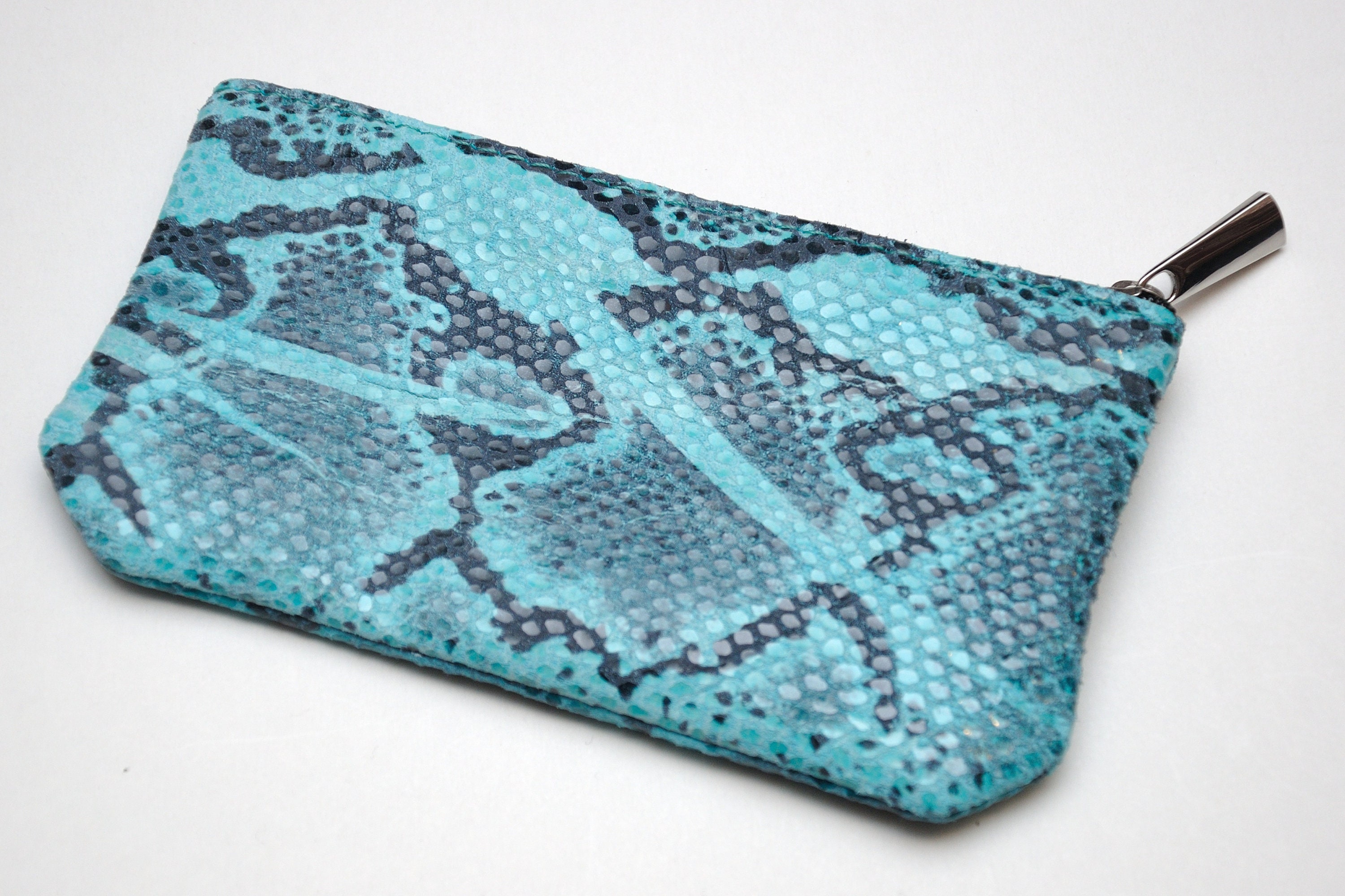 Blue Leather Keyhoder Leather Key Case Key Cover Small Key Pouch