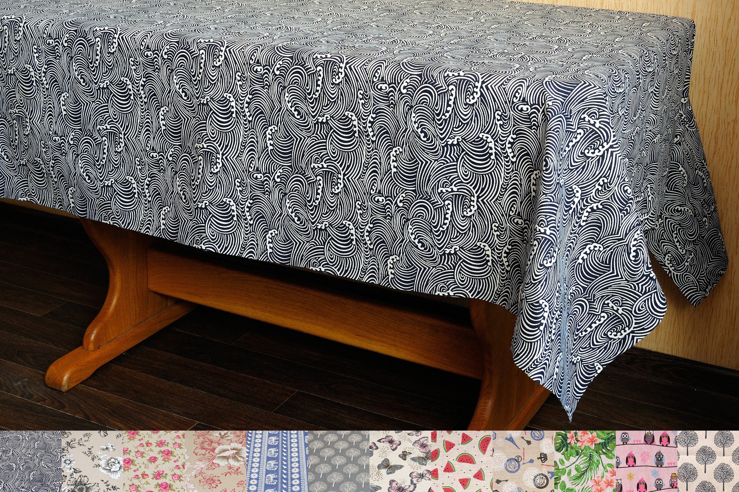 12 Colors Cotton Linen Tablecloth Blue Cotton Tablecloth Table Etsy