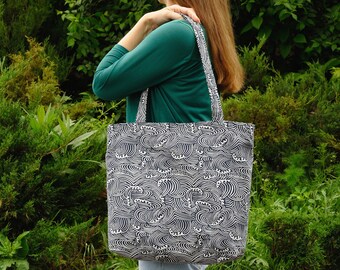 Womens Shopping bag Linen tote bag with zipper lined tote cotton Tote market bag casual Large tote bag tote eco tote bag cotton shoulder bag