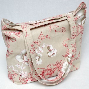 Bolso de compras para mujer Bolso de lino con cremallera forrado tote algodón Tote mercado bolso casual Gran bolso de mano tote eco tote bolso de algodón bolso de hombro