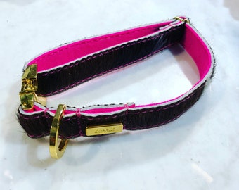 Dog Collar, Soft Leather dog collar, Hair on Cow Leather and Wool Felt adjustable Dog Collar, Personalised Leather Dog Collar