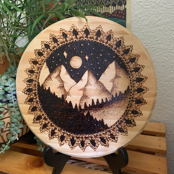 Wood Burning Mountains - Etsy