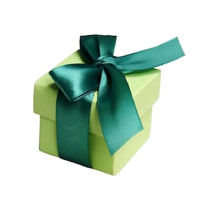 10 Green Favor Box 10 boxes, Wedding Favor Boxes, Square Favor Box, Christmas Candy Favor Box,Party Favor Box,2 Piece Favor Box 2x2x2 image 1