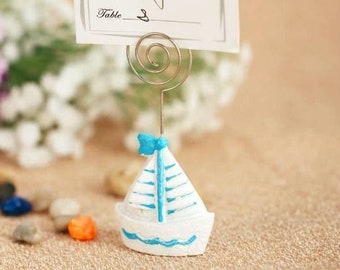 12 Sailboat Place Card Holders, Baby Shower Placecard Holder 12 pieces