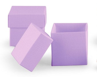 10 Lavender Favor Boxes, Wedding Favor Boxes, 2x2x2 Square Favor Box, Candy Favor Box, Party Favor Box, Purple Favor Box, Treat Box