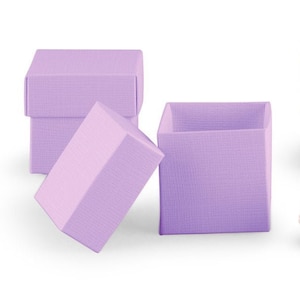 10 Lavender Favor Boxes, Wedding Favor Boxes, 2x2x2 Square Favor Box, Candy Favor Box, Party Favor Box, Purple Favor Box, Treat Box