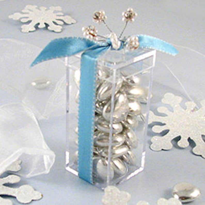 Wedding Favor Supplies - Clear Favor Box Set of 25 Crystal Clear Favor Boxes set of 25