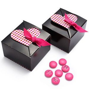 25 Heart Treat Box, Wedding Favor Box, Heart Shape Candy Box, Party Favor Boxes, Cheap Favor Box, Heart Favor Box, Polka Dot Box