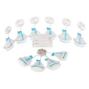 12 Sailboat Place Card Holders, Baby Shower Placecard Holder 12 pieces image 3