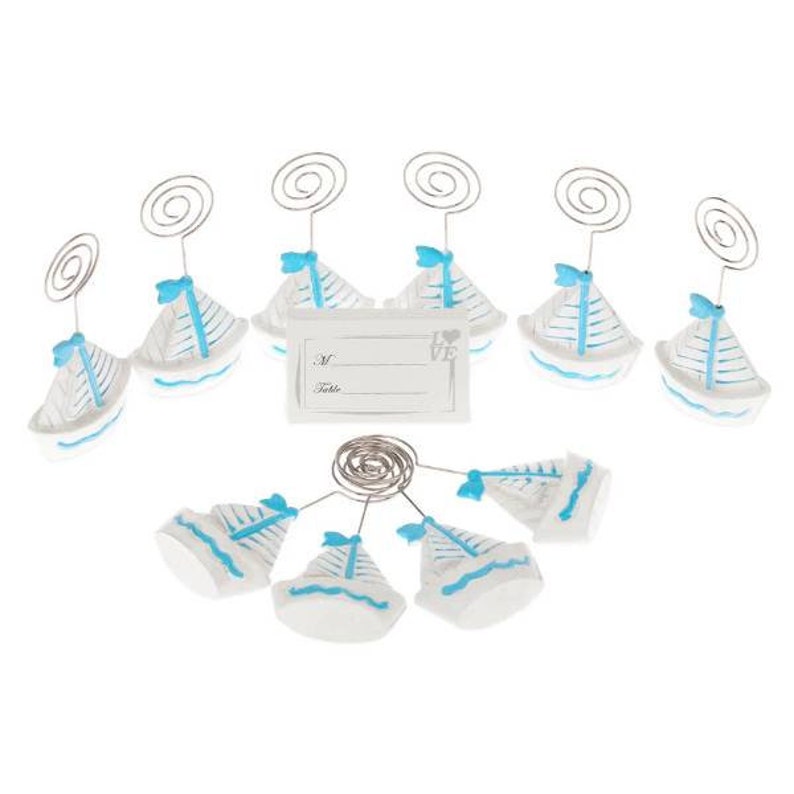 12 Sailboat Place Card Holders, Baby Shower Placecard Holder 12 pieces image 3