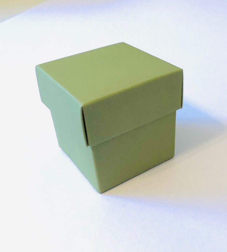 10 Green Favor Boxes 10 Boxes Olive Square Favor Box Candy Etsy