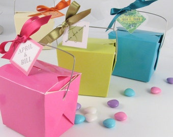 6 Take Out Boxes (6 boxes), Colored Party Favor Boxes, Candy Favor Box, Mini Takeout Box, Wedding Favor Box, Kids Party Favor Box, Treat Box