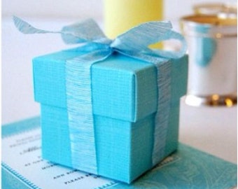 10 Blue Favor Box (10 pcs), Wedding Favor Box, Square Favor Box, Baby Shower Favor Box,Party Favor Boxes,2 Piece Favor Box 2x2x2, Candy Box