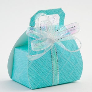 mini aqua favor purse, blue favor handbag