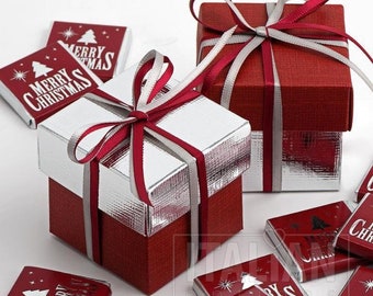 10 Burgundy Wedding Favor Boxes, 2x2x2 Square Box Candy Favor Box~ Party Favor Boxes~ 2 Piece Favor Box~ Holiday Box , Christmas Favor Box