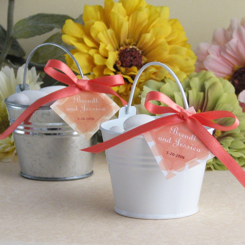 10 Mini Beach Pails, Mini Tin Pail Bucket Party Favor 10 Pcs, Mini