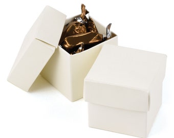 White Favor Box, Wedding Favor Boxes, Square Favor Box, Candy Favor Box, Party Favor Box, 2 Piece Favor Box 2x2x2, Small Favor Box