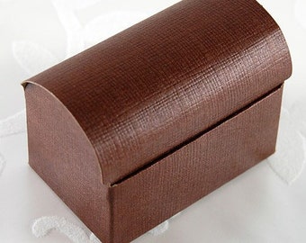10 Chest Favor Box 10 pcs, Wedding Favor Box, Candy Favor Box, Ivory Party Favor Boxes, Brown Treat Box, Pirate Theme Favor, Black Favor Box