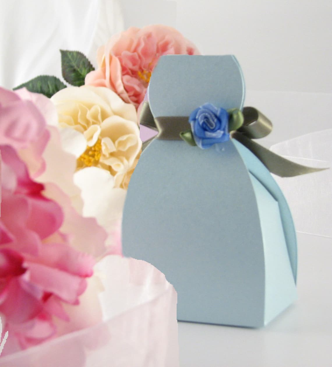 Light Blue Favor Box Bridesmaid Dress Favor Box Etsy
