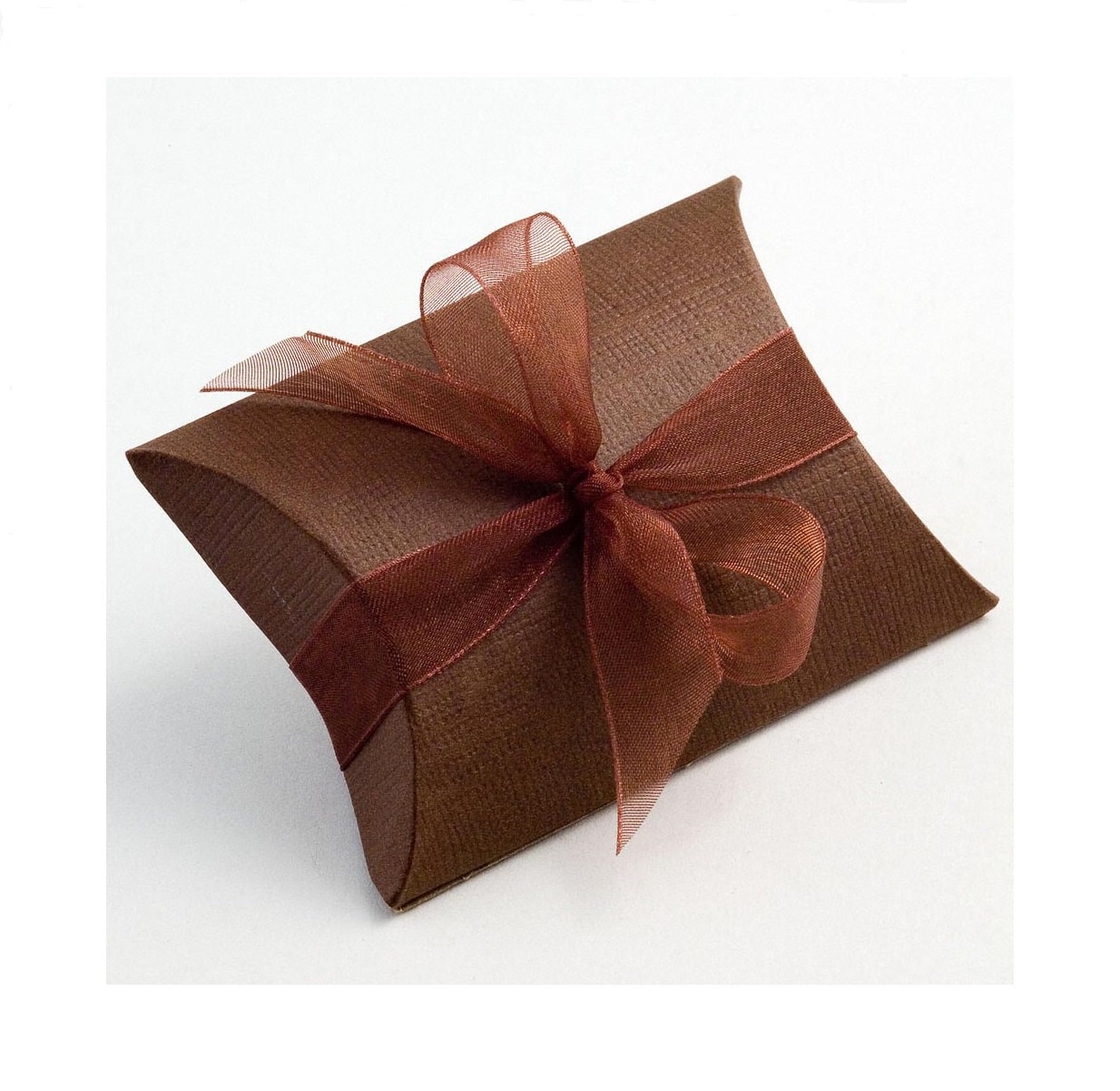 Brown Pillow Favor Boxes