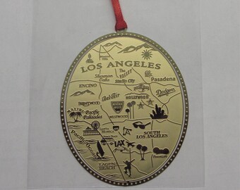 Los Angeles California Brass Ornament Made in America