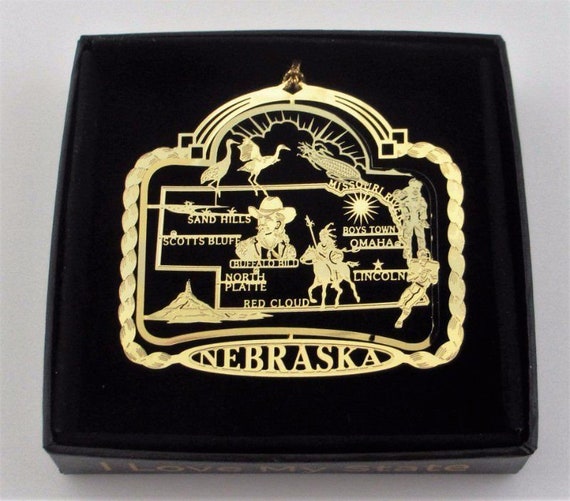 Nebraska State Landmarks Brass Ornament Etsy