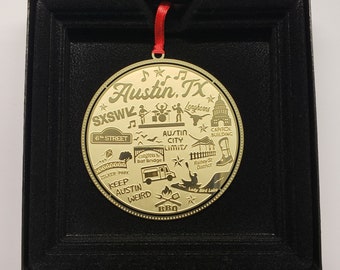 Austin TX Ornament Brass City Landmarks