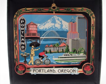 Portland Oregon Landmarks Brass Ornament