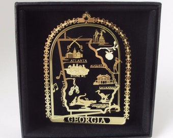 Georgia Landmarks Brass Ornament