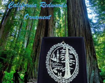 California Redwoods Trees Brass Ornament