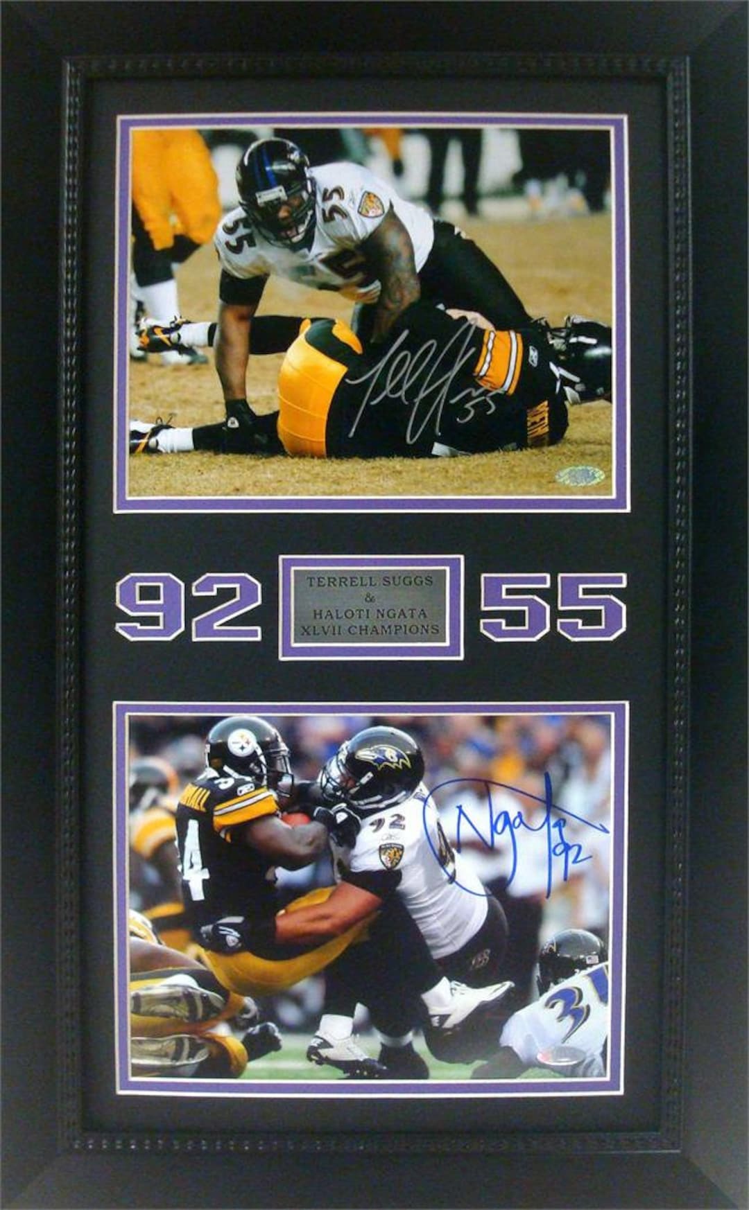 Terrell Suggs Autographed Mini Ravens Super Bowl XLVII Football