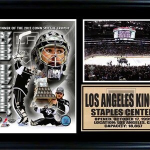 Marco de estadísticas fotográficas 12x18 - Jonathan Quick Los Angeles Kings