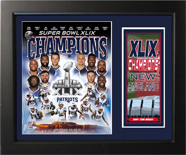 11x14 Deluxe Frame - New England Patriots Super Bowl XLIX Champions