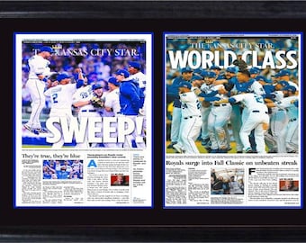 12 x 18 Doppel Zeitung Rahmen - Kansas City Royals Champions