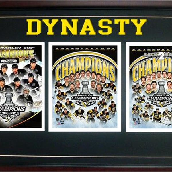 18x30 Triple Frame - 2017 Stanley Cup Champion Pittsburgh Penguins