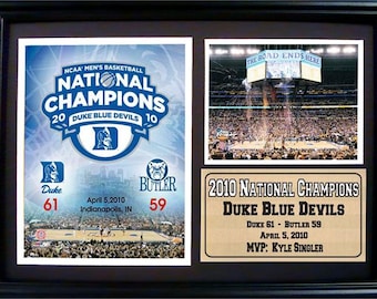 2010 National Champion Duke University 12x18 Photo Stat Frame