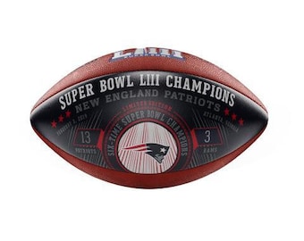 New England Patriots Super Bowl 53 Champions Commemorative Blue Football