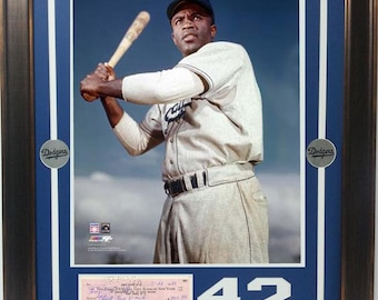 24 x 28 Check Rahmen - Jackie Robinson Brooklyn Dodgers